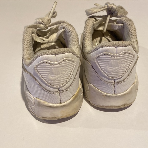 NIKE Air Max 90 Running Shoes - Triple White - Toddler Size 6C - Picture 4 of 7